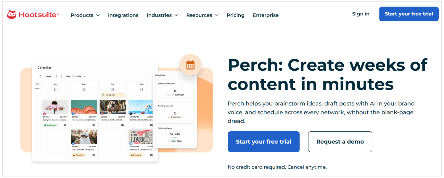 Hoosuite social media planner